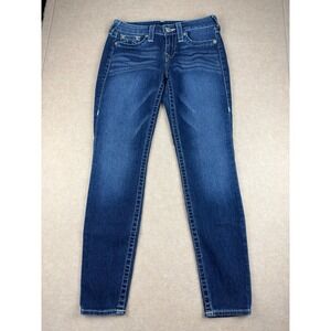 True Religion Women's 28‎ Blue Stretch Legging Jegging Jeans Mid Rise Denim